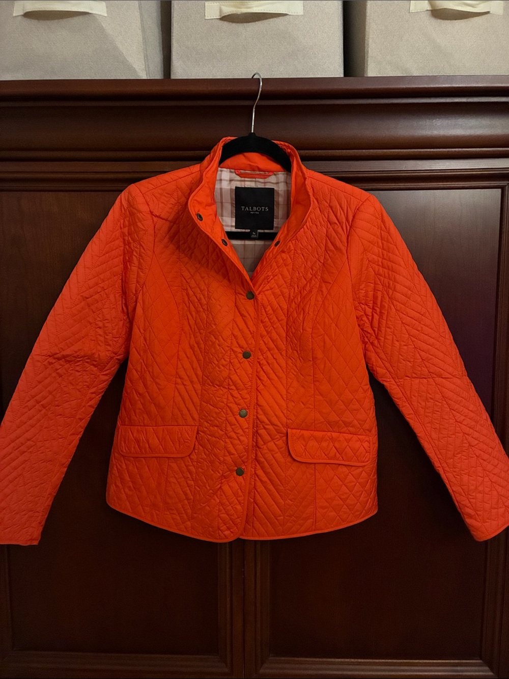 Talbots Quilted Packable Jacket - Orange